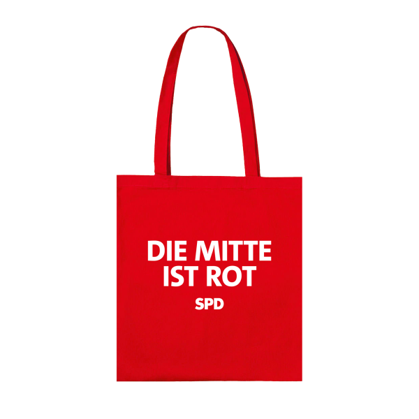 Beutel Rot (lange Tragegriffe) (10er Pack) Die Mitte ist rot